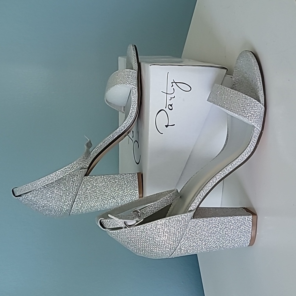 Silver Glitter Party Heels